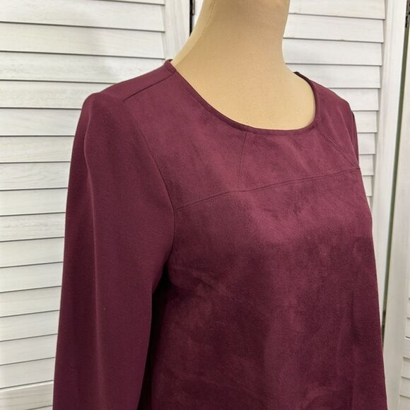 Chico's Tunic Size 1P Size 8P Faux Sueded Front Long Sleeve NWOT - Picture 5 of 16